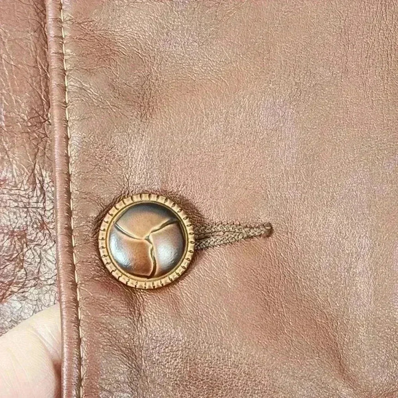 Vintage Grais Angel skin cabretta leather Brown leather jacket women's 40/ L - Picture 6 of 10